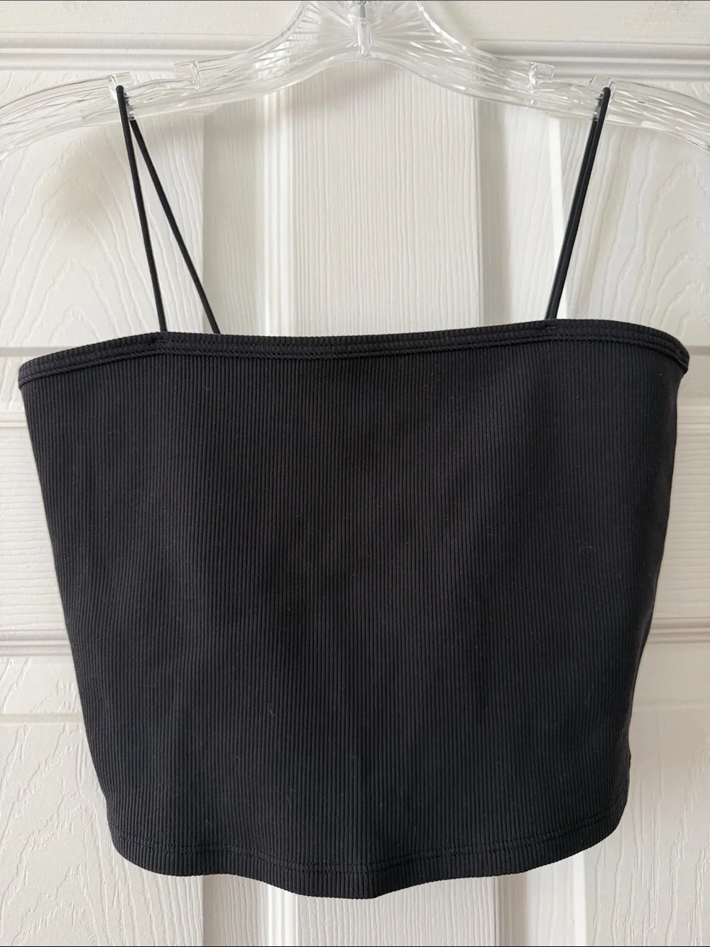 Alo Black Goddess Ribbed Bandeau Top Size Medium